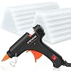 Crenova Heißklebepistole Klebepistole + 60 Mini Heißklebesticks Transparente Klebesticks für DIY Kleine Handwerk und schnelle Reparaturen in Haus & Büro, 20Watt Klebepistolen