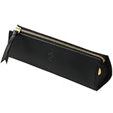 [ザリオグランデ] ペンケース 日本製 牛革 栃木レザー 筆箱 三角ペンケース ブラック 【ZAG-0011】