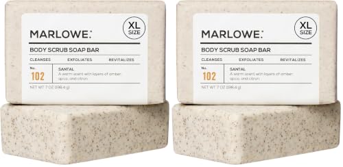 Image of MARLOWE. Body Scrub Soap, Exfoliating Soap Bar, Santal, 7 oz (Pack of 2)