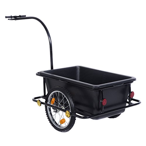 Giantex Bike Bicycle Cargo Trailer Cart Luggage Carrier Steel Frame w/Plastic Tank
