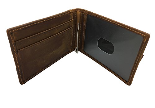 AVIMA Mens Slim Front Pocket Leather Wallet ID Window Card Case RFID Blocking3