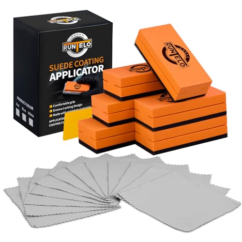 RUNTELO 6PCS Ceramic Applicator Sponge Blocks with Suede Coating & Ergonomic Grip Premium Car Detailing Kit for Ceramic Coating Nano Coat Wax & Paint Protection Reusable & Scratch-Free Design