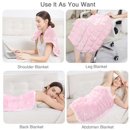 Alomidds Weighted Blanket 7lbs for Adults, Cozy Breathable Weighted Lap Blanket, Small Weighted Blanket Travel, Weighted Lap Pad for Couch, Sofa, Pink, 29" x 24" by Alomidds - Image 4