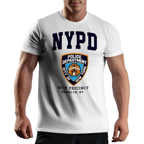 Venus Style Geschenk NYPD Brooklyn 99 T-Shirt Blanc pour Les Hommes Size L