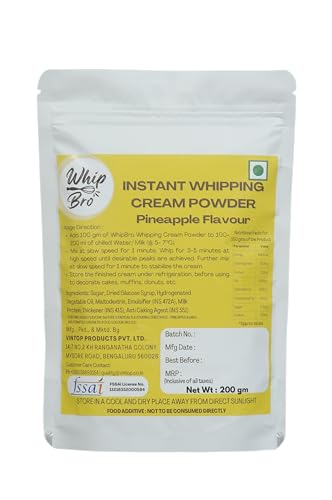 Image of WhipBro Whipping Cream Powder | Pineapple Flavour | Baking & Dessert Use (200 g)