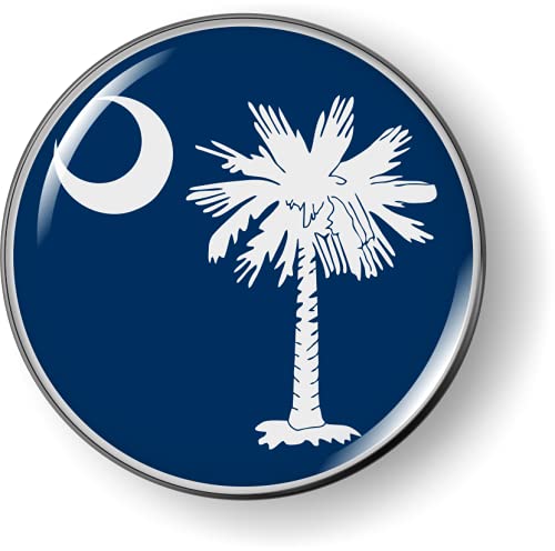 South Carolina State Flag 3D Domed CAR Emblem Badge Sticker Round | eBay