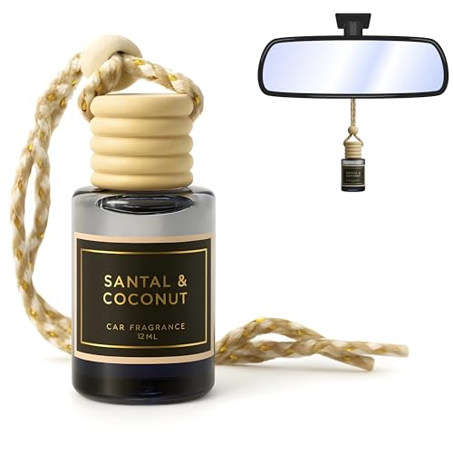Image of Santal & Coconut - A Fragrant Whisper of Opulent Tropical Serenity! - Luxury Car Hanging Diffuser - Long Lasting Car Freshener - Lasts up to 60 days | A+ Scents