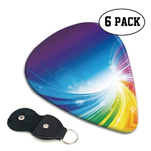 Rainbow Background Lot de 6 médiators pour guitare acoustique, guitare électrique, basse, ukulélé – fins, moyens et… - Les Beatles, Paul McCartney, John Lennon, RIngo Starr, George Harrison Rainbow Background Lot de 6 médiators pour guitare acoustique, guitare électrique, basse, ukulélé – fins, moyens et… – Image 3