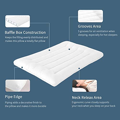 Hombys Thin Stomach Sleeper Bed Pillows For Sleeping Thin Slim Flat Pillow For Stomach And Back Sleepers thumb #3