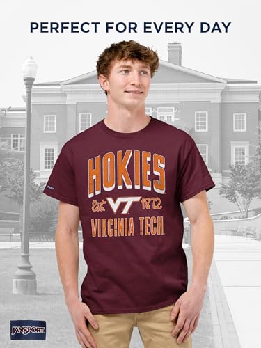 Image of JanSport NCAA Officially Licensed Campus Short Sleeve T Shirt for Men, Soft & Breathable Pre-Shrunk Cotton Crewneck T Shirt