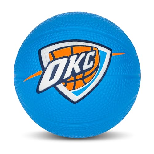 Franklin Sports NBA Oklahoma City Thunder Mini Foam Basketball - Kids 5.5" Inch Toy Basketball for Over the Door + Mini Indoor Hoops - NBA Fan Shop Soft Foam Indoor Kids Balls