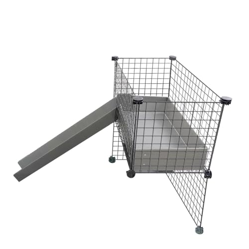 GuineaDad Piggy Condo – C&C Cage Balcony for Guinea Pigs & Small Animals with Coroplast Base | Acrylic and C&C Grids for Small Pets (C&C Grids, with Pillar)