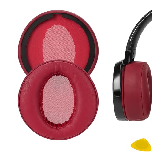 Geekria QuickFit Replacement Ear Pads for Sony MDR-XB950BT MDR-XB950B1 MDR-XB950/H Headphones Ear Cushions, Headset Earpads, Comfortable Repair Parts (Dark Red)