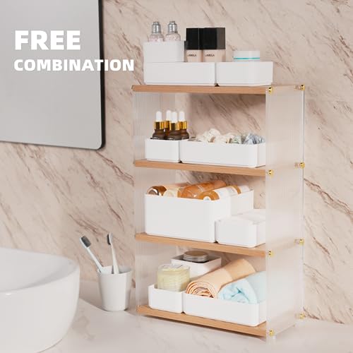 11-Piece Stackable Drawer Organizer Set for Makeup & Office Storage - Image 4