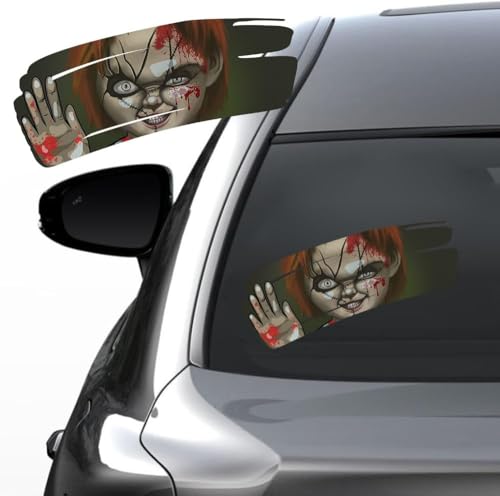 Halloween Horror Peeking Stickers, Double-Sided UV-Printed 3D Horror Movie Character ...