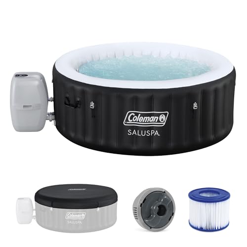 Coleman Miami 2 to 4 Person Inflatable Hot Tub, Round Energy-Efficient Portable Outdoor Spa with 120...