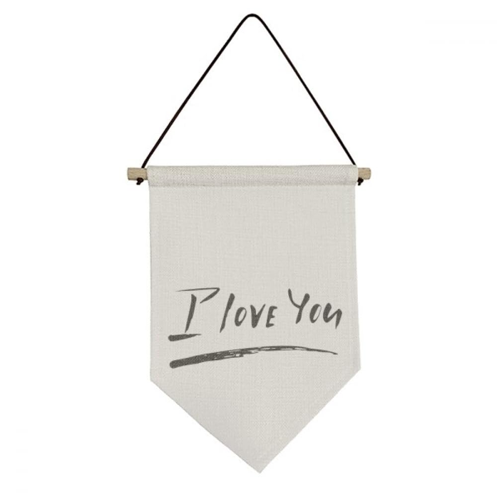 Drapeau en toile I Love You décoration murale suspendue chic