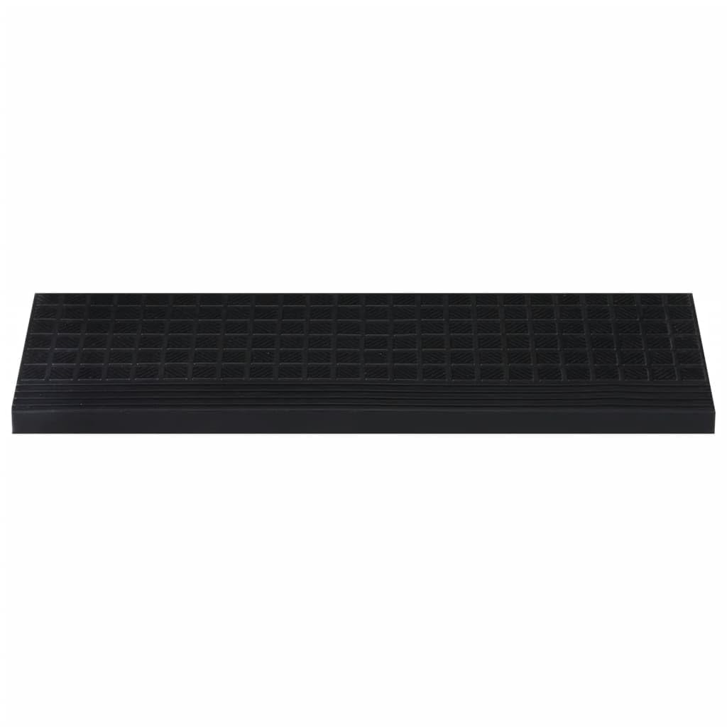 Juego de 10 alfombrillas de goma negra para escalones, 25 x 75 cm, con superficie antideslizante, diseño moderno, duradero y resistente, para escaleras, salón, pasillo