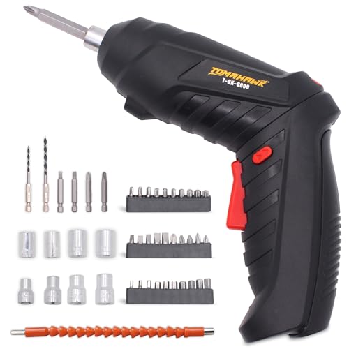 Image of TOMAHAWK T-SK-6800 Cordless Screwdriver Kit - 90 to 180 Adjustable Handle Position, Self-Lock Chuck, 4.2V Voltage, 3.5Nm Torque | Heavy Duty & Durable Build | Ideal for Home, DIY & Professional Use