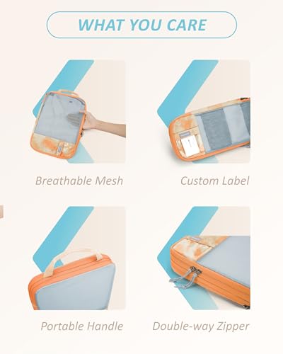 Image of BAGSMART Compression Packing Cubes for Travel, Lightweight Vacation Essentials, Suitcase Organizer Bags, Durable Luggage Organizer (2 /4 /6 Set)
