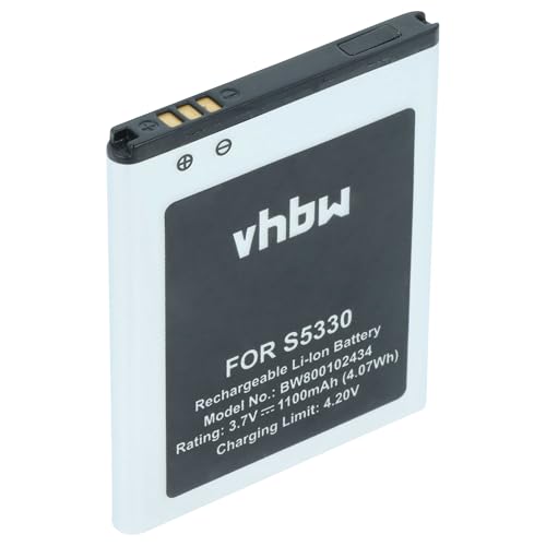 vhbw Batterie Compatible avec Samsung Wave 525 GT-S5250, 533 GT-S5330, 575, 575 GT-S5750 téléphone Portable (1100mAh, 3,7V, Li-ION)