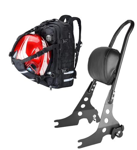 Goldfire Detachable Motorcycle Sissy Bar Rear Backrest with Pad,Waterproof Rechargeable