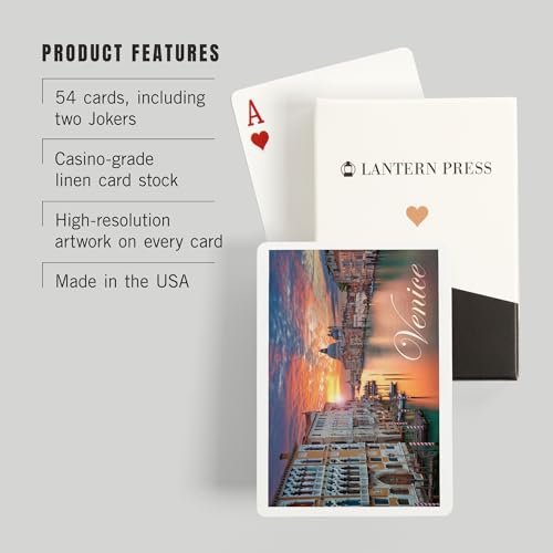 Lantern Press naipes póker Venice, Italia, 52 cartas miniatura 3
