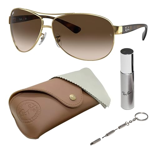 Image of Ray-Ban RB3386 Pilot Shaped Sunglasses for Men with Official RAYBAN Eyewear Kit