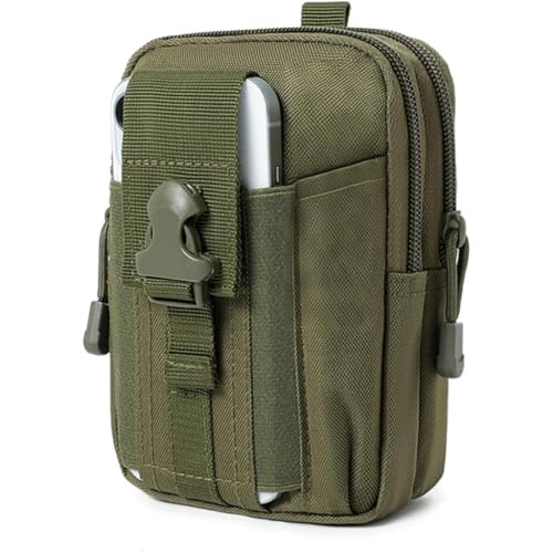 Image of ZIBUYU Tactical Waist Bag for Man, Military EDC Utility Pouch for Outdoor Hiking, Camping, and Everyday Carry, Durable Multifunctional Fanny Pack for Men, Secure Storage and Easy Access, Green