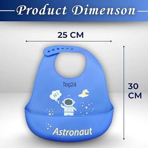 Image of Baby Bib for Feeding and Weaning Babies and Toddlers | Waterproof, Washable, Reusable | Adjustable Neckline with Buttons | Easy to Clean and Non-Messy Design