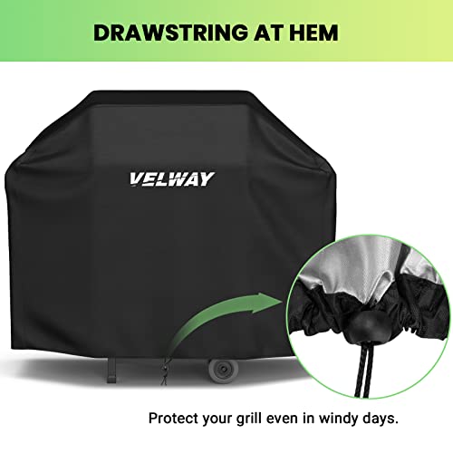 Foto von Velway Grillabdeckung Wetterfest Gasgrill Abdeckhaube - Reißfest UV Wasserdicht Staubdicht Grill Schutzhülle Abdeckplane Universelle BBQ Grill Haube 147x61x117cm - Schwarz