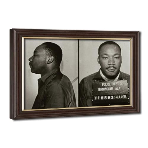 Mugshot MLK Poster Déco Murale Salon Cadre Suspendu Toile