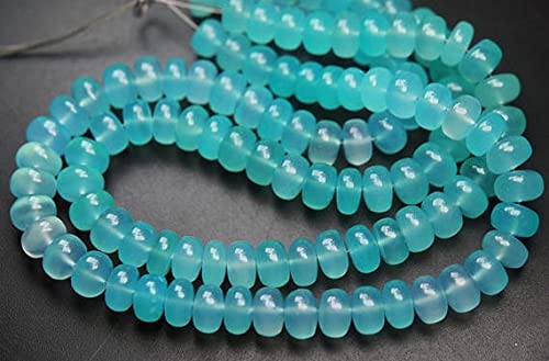 Chalcédoine aqua perles rondelles haut de gamme 9-10mm pour bijoux d'exception