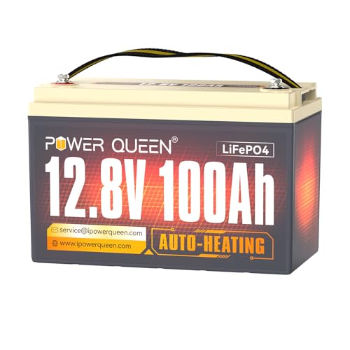 Power Queen 12V 100Ah Self Heating Lithium Battery, Built-in 100A BMS...