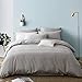 CLOTHKNOW Silver Grey Comforter Sets King Gray Bedding Comforter Cal King Light Grey Cotton Bedding Men Women Bedding Solid Color Soft Comforter 3Pcs Comforter Sets with 2 Pillowcases
