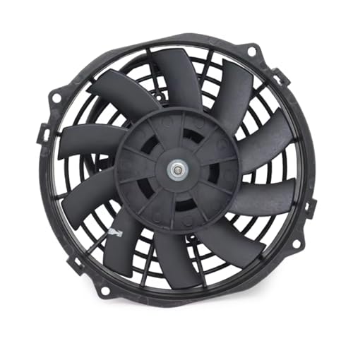 Ventilador Radiador Eléctrico 7 9 10 12 Pulgadas Universal 12V 80W Slim Reversible Negro Cuchillas Radiador De Refrigeración Eléctrico Kit De Montaje De Ventilador Automático(10 inch)