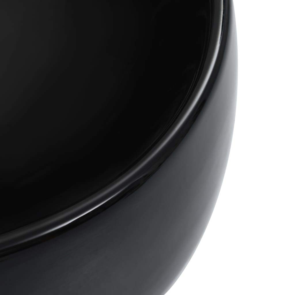 Lavabo in ceramica nera, 44,5 x 39,5 x 14,5 cm, lavabo da appoggio per bagno degli ospiti, WC degli ospiti, ristrutturazione, ristrutturazione, ristrutturazione, moderno, lavandino a mano