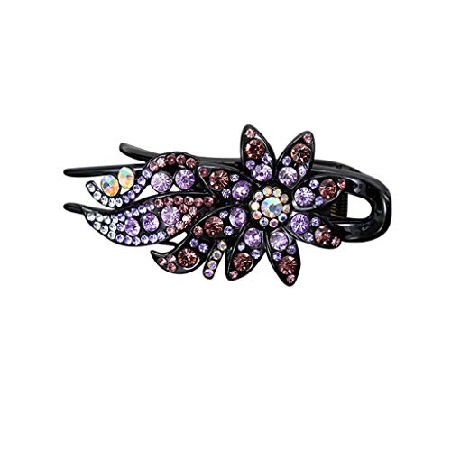 Fleur Cheveux Dovetail Design Flexible Femmes Clip Clip Accessoire Cheveux Mode Bandeaux Femmes, violet, Taille unique