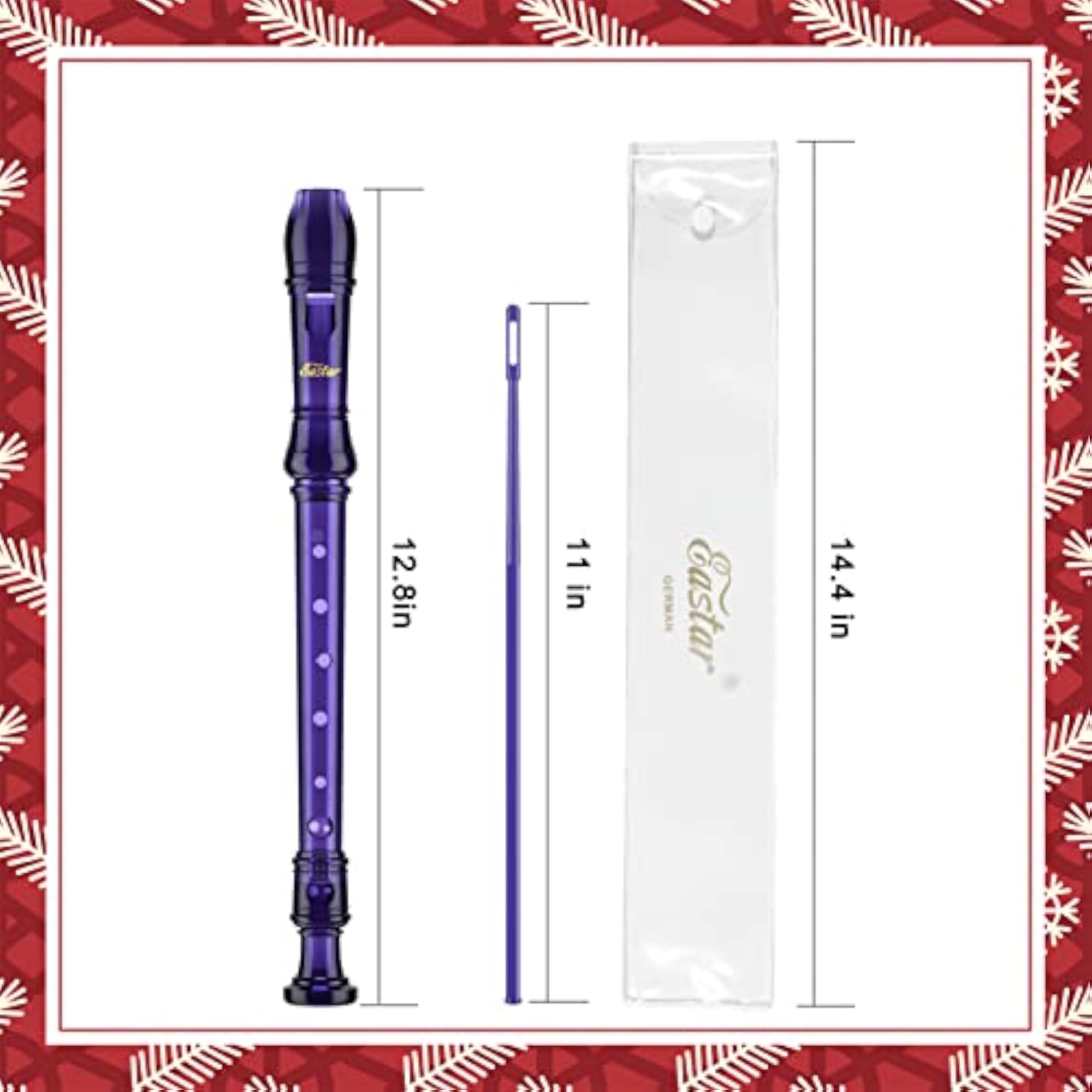 Purple German Soprano Recorder 8 Hole C Key Instrument