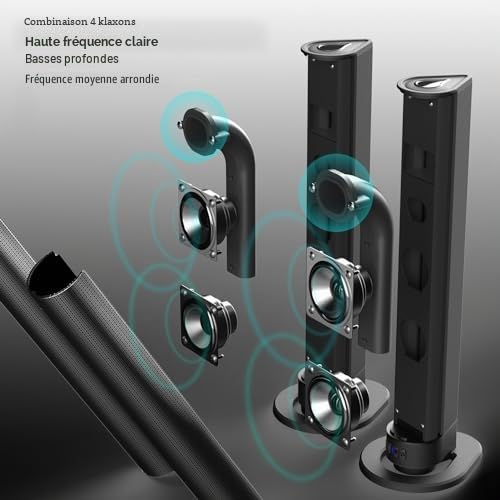 Bewinner Barre de Son stéréo Home Cinéma 3D avec Bluetooth 5.3, Barre de Son TV 40 W pour téléviseur et PC, système de Son Surround sans Fil avec portée jusqu'à 10 m