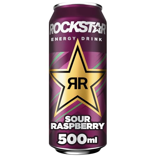 Rockstar Energy Drink Sour Raspberry Geschmack - Saures, Koffeinhaltiges Erfrischungsgetränk für den Energie Kick, EINWEG (12 x 500ml) (Verpackungsdesign kann abweichen) 3