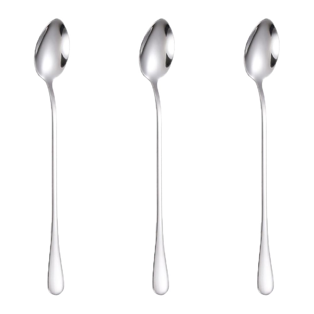 Long Spoon, Durable, Washable, Easy to Use, Stirring Spoon, For Home Use, Commercial Use, 7.9 x 1.2 inches (20 x 3 cm), Silver) : Home & Kitchen