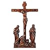 Bgcopper standing crucifix wall cross inri jesus cross for wall handmade wooden cross wall decor for home christmas gift 10 inch  urban country home decor