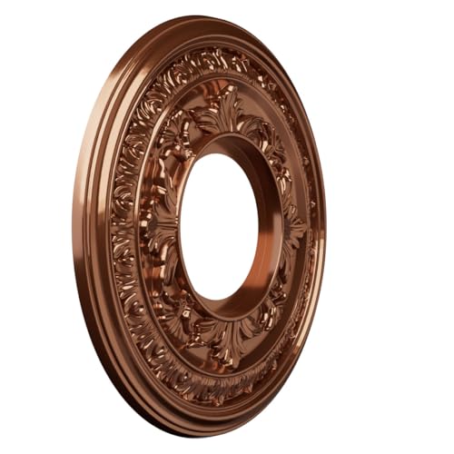 Image of Ekena Millwork 10 inchOD x 3 1 /2 inchID x 3 /4 inchP Baltimore Thermoformed PVC Ceiling Medallion (Fits Canopies up to 4 1 /4 inch), Bright Coat Dark Bronze