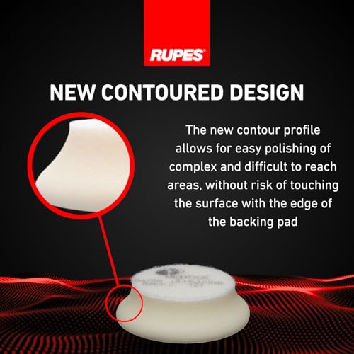 Image of RUPES 9.DA70S /4 Pack of 4 White D-A Ultra-Fine Polishing Foam Pads 70mm | Ideal for Paint Correction & Gloss Enhancement | Removes Extremely Fine Defects | Compatible with 2.75 inch Backing Plate