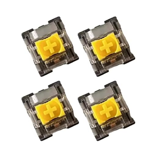 zuousxbs Interruptores Amarillos 4 Piezas para Teclados Juegos Mecánicos Sin Tenkey Sin Tenkey V3Pro Y Otros con Interruptores LED 3 Pines
