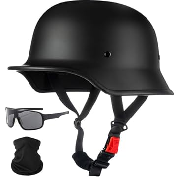 low profile german style motorcycle helmet