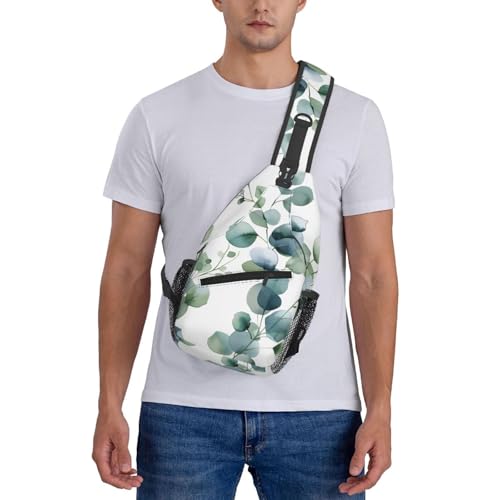 Bolso tipo bandolera verde con estampado de hojas para mujer y hombre miniatura 7
