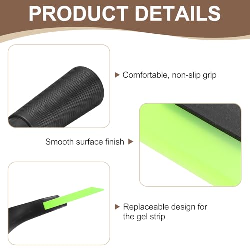 Image of HARFINGTON Squeegee 5 Inch Long Auto Water Blade Shower Squeegee with Non-Slip Handle for Windshield Window Cleaner Glass Door, Green