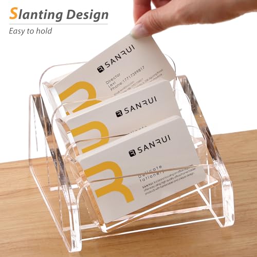 Porte-cartes de visite de bureau horizontal à 3 emplacements